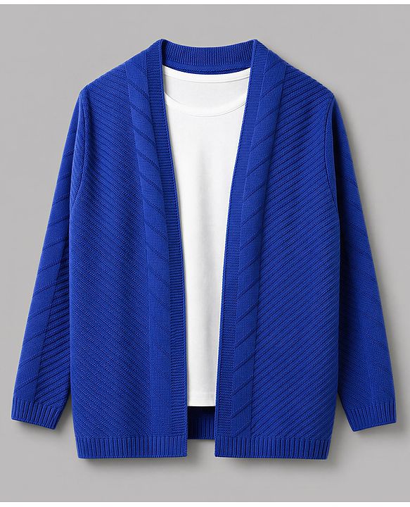 Pine Kids Knit Full Sleeves Sweater Set with Tee - Navy Blue