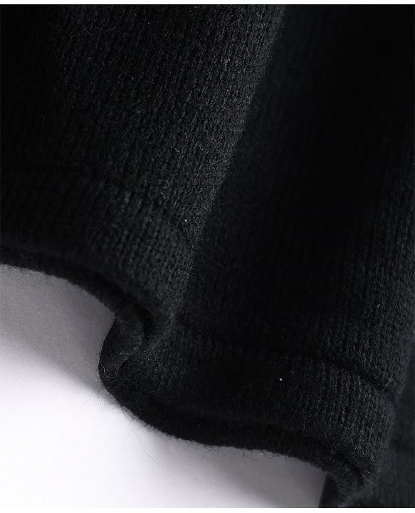 Pine Kids Knit Full Sleeves Woollen Dress with Cable Knit Design - Black