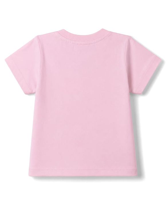Babyhug 100% Cotton Knit Half Sleeves T-Shirt & Pyjama Night Suit With Heart & Bunny Print - Pink