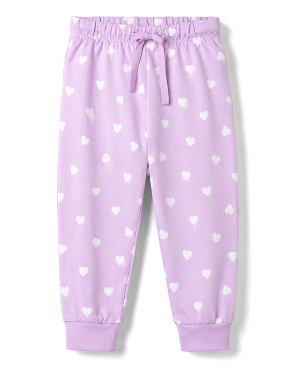 Babyhug 100% Cotton Knit Half Sleeves T-Shirt & Pyjama Night Suit With Heart & Bunny Print - Pink