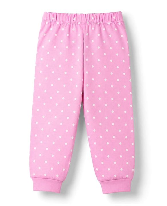 Babyhug 100% Cotton Knit Half Sleeves T-Shirt & Pyjama Night Suit With Cat & Polka Dot Print - Pink