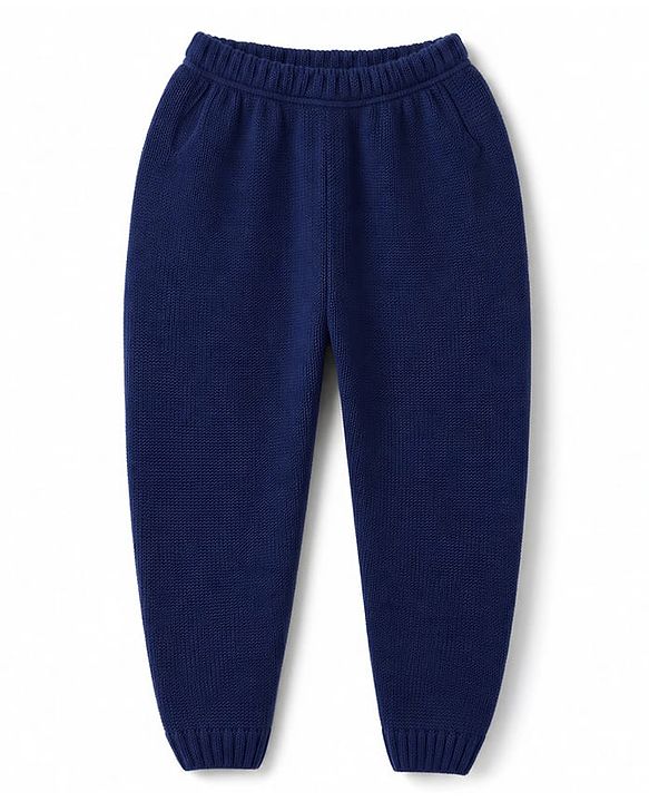 Babyhug Knit Full Sleeves Sweater Set with Abstract Design - Navy Blue