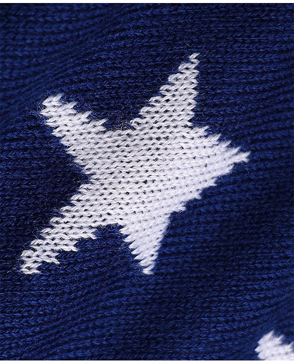 Babyhug Knit Full Sleeves Sweater Set with Star Design - Navy Blue