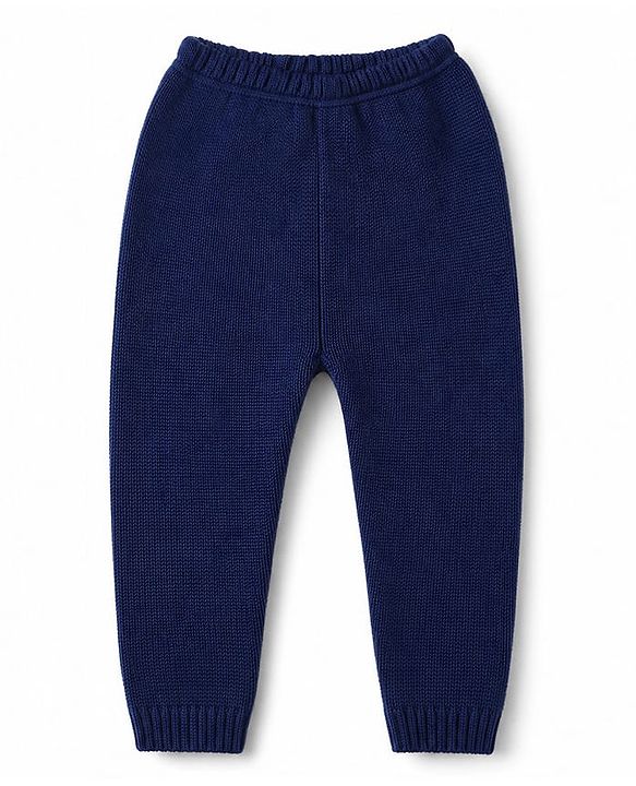 Babyhug Knit Full Sleeves Sweater Set with Star Design - Navy Blue