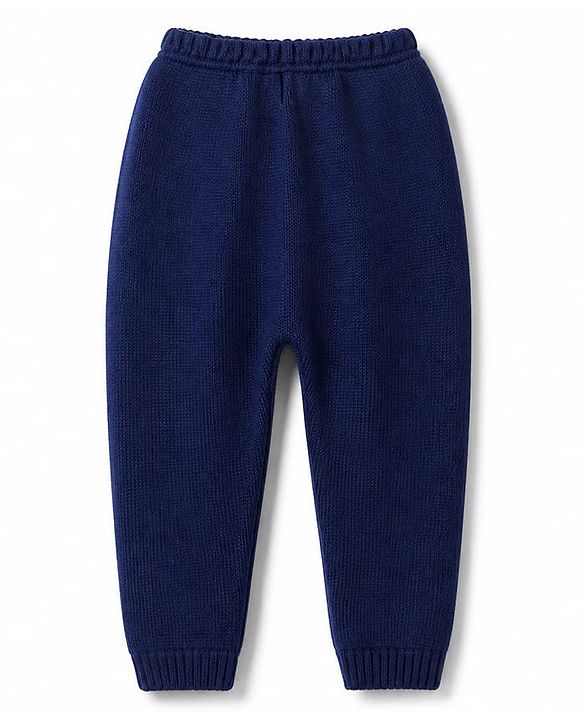 Babyhug Knit Full Sleeves Sweater Set with Star Design - Navy Blue
