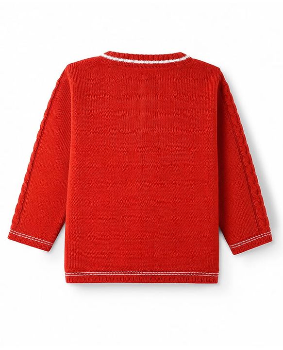 Babyhug Cable Knit Full Sleeves Sweater Set - Red
