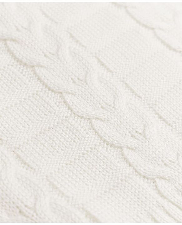 Babyhug Knit Full Sleeves Sweater Set With Cable Knit Design - White