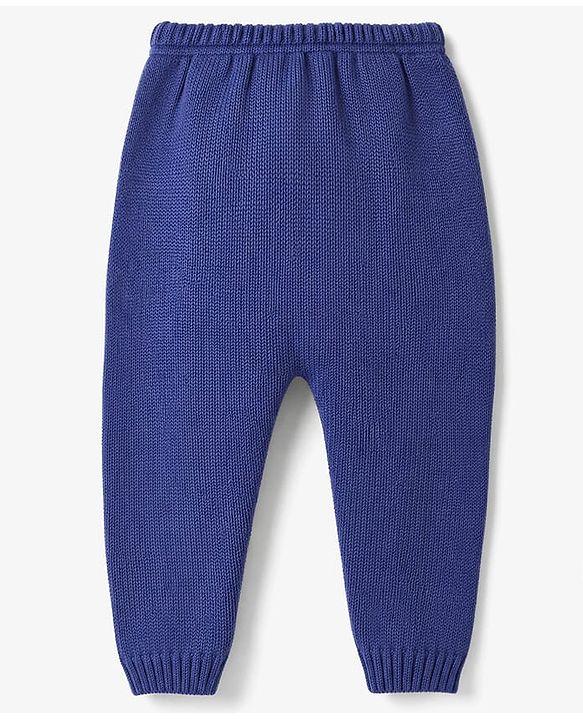 Babyhug Knit Full Sleeves Sweater Set with Color Block Design - Blue