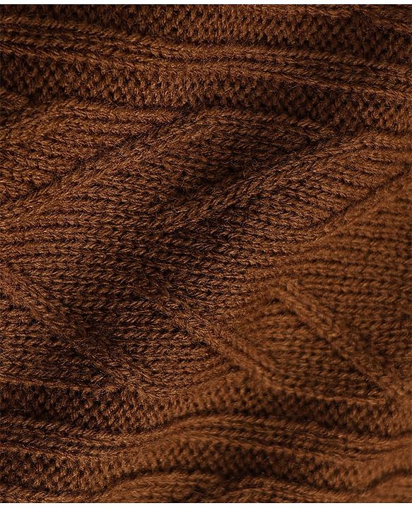 Babyhug Cable Knit Full Sleeves Sweater Set - Brown