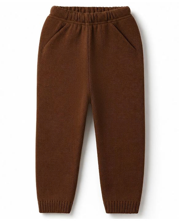 Babyhug Cable Knit Full Sleeves Sweater Set - Brown