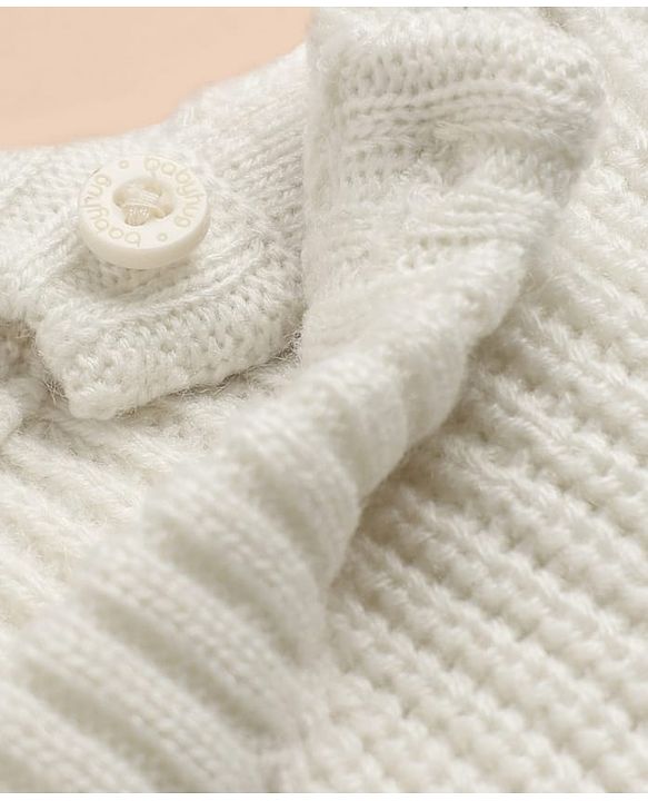 Babyhug Knit Full Sleeves Sweater Set with Color Block Design - Green