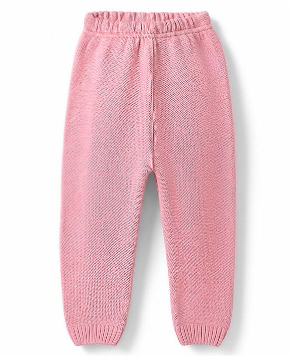 Babyhug Knit Full Sleeves Sweater Set with Cable Knit Design - Pink