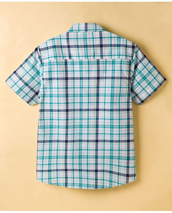 Pine Kids Cotton Woven Half Sleeves Checks Shirt & T-Shirt - Multicolor