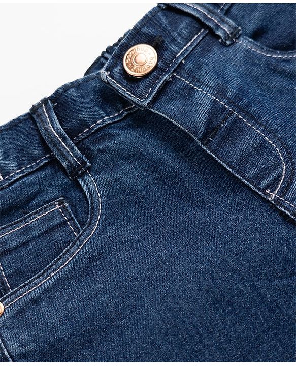 Babyhug Denim Full Length Skinny Fit Washed Jeans With Stretch - Dark Blue