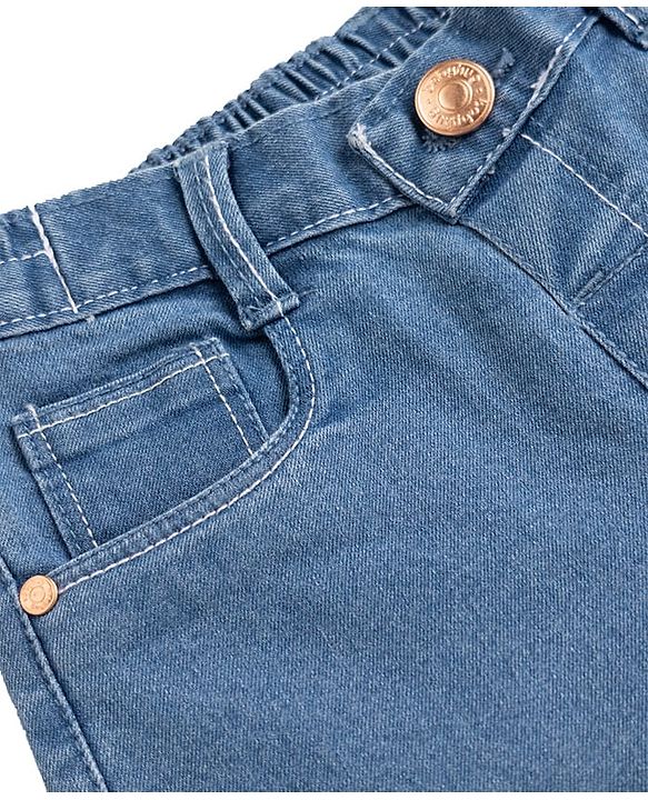 Babyhug Denim Full Length Skinny Fit Washed Jeans With Stretch - Dark Blue