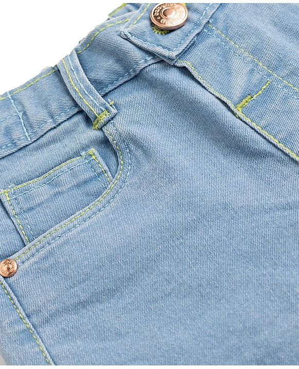 Babyhug Denim Full Length Skinny Fit Washed Jeans With Stretch - Dark Blue