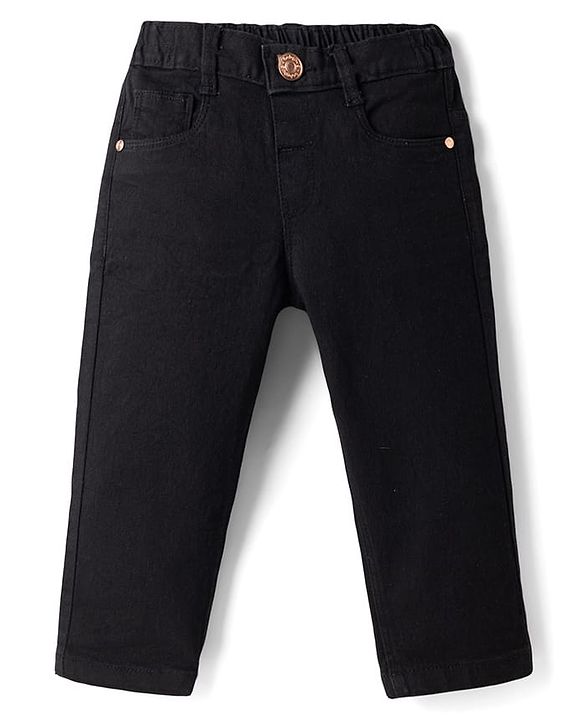 Babyhug Denim Full Length Skinny Fit Washed Jeans With Stretch - Dark Blue