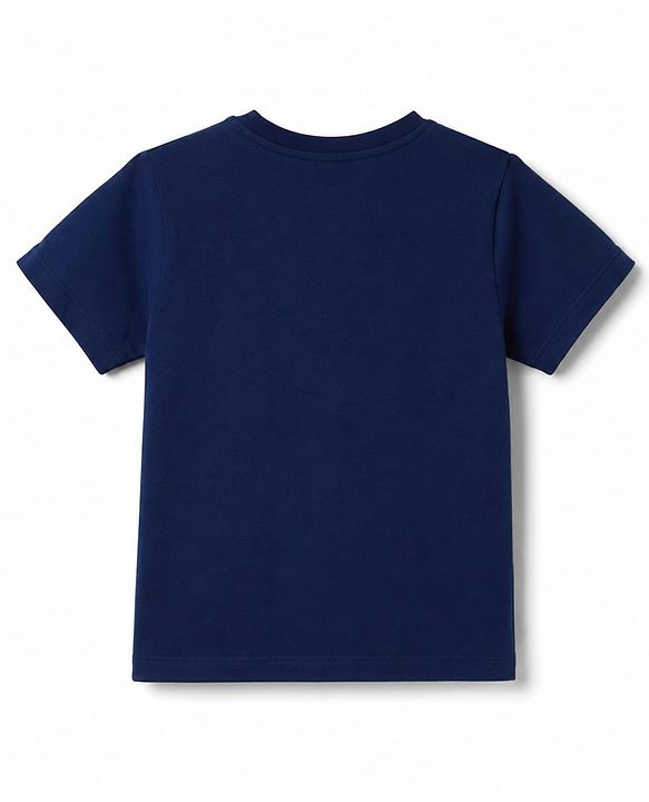 Pine Kids Cotton Knit Half Sleeves T-Shirt & Jeans Set with Brooklyn Print - Navy Blue