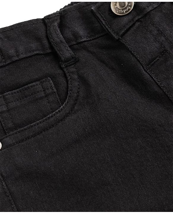 Babyhug Denim Full Length Slim Fit Washed Jeans With Stretch - Dark Blue