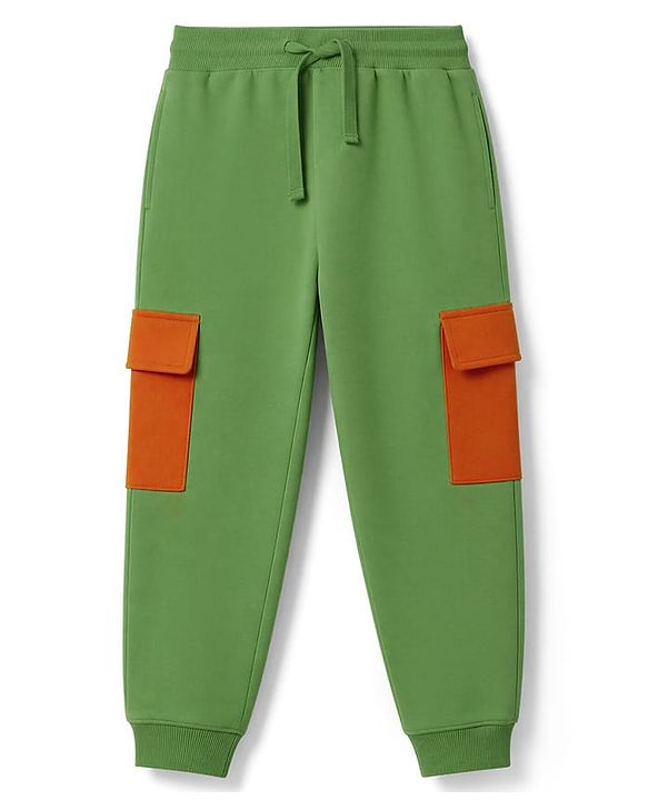 Pine Kids Looper Knit Half Sleeves Hooded T-Shirt & Lounge Pant Set - Green