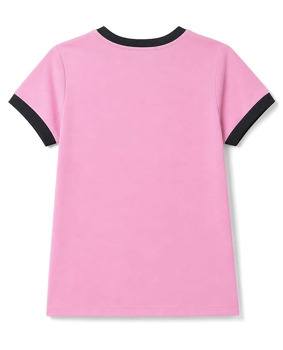 Pine Kids Cotton Looper Knit Half Sleeves Girls Power Printed Top & Pant Set - Pink
