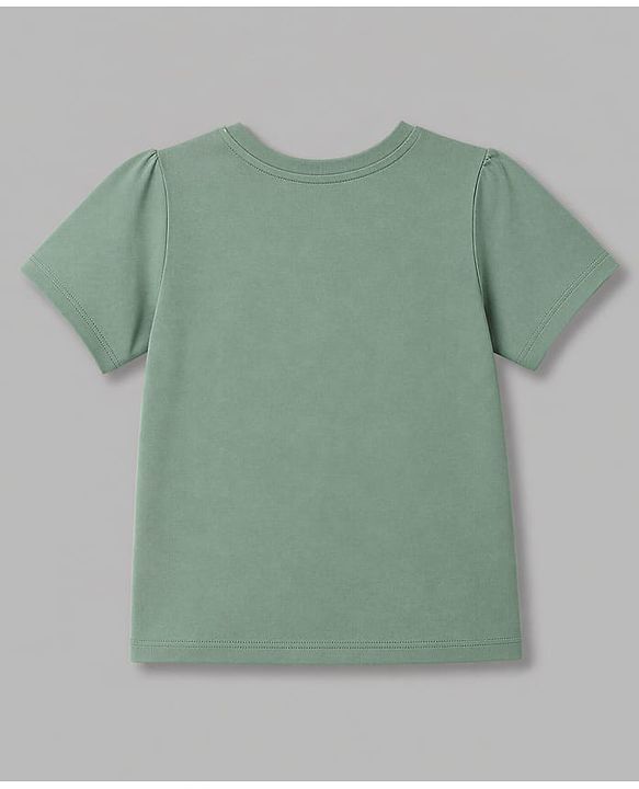 Pine Kids Cotton Knit Half Sleeves T-Shirt & Shorts Night Suit With Text Print - Green