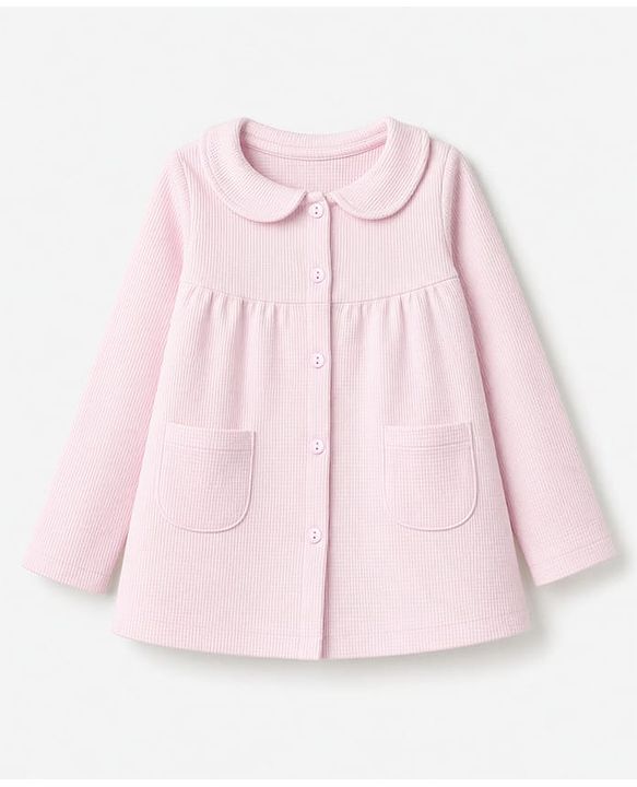 Babyhug 100% Cotton Knit Full Sleeves Co-Ords Shirt & Pyjama Night Suit - Pink