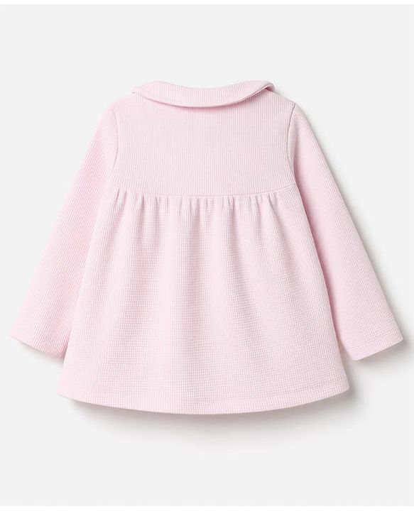Babyhug 100% Cotton Knit Full Sleeves Co-Ords Shirt & Pyjama Night Suit - Pink