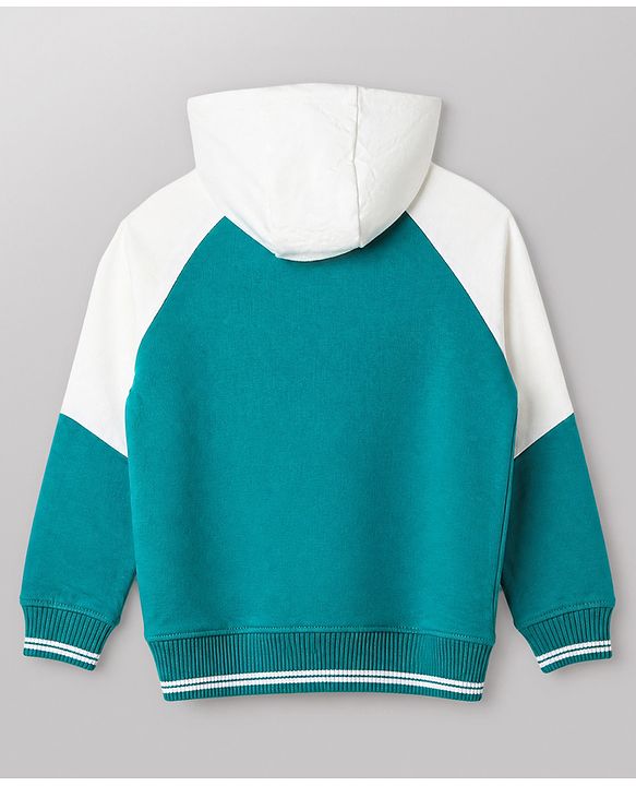 Pine Kids Cotton Mixes Knit Sweatshirt with Full Sleeves and Amazing Every Day Text Print - Green
