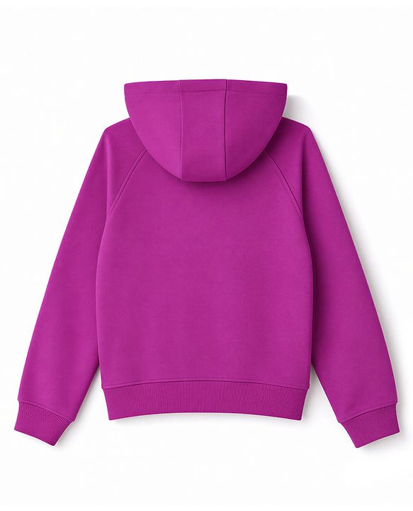 Pine Kids Cotton Knit Hooded Sweatshirt with Full Sleeves and Varsity Print - Purple