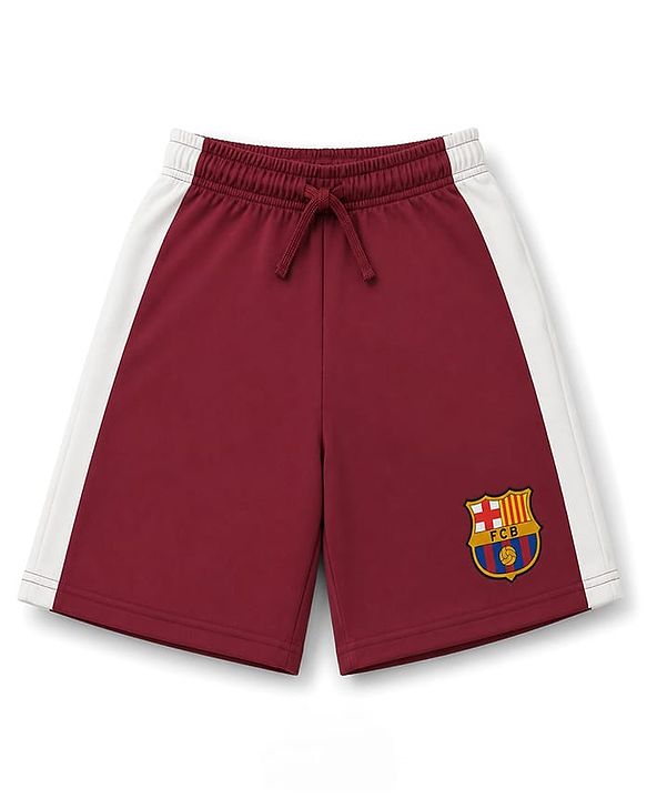 Pine Active Knit Half Raglan Sleeves FC Barcelona Printed T-Shirt with Shorts Football Set - Maroon & White