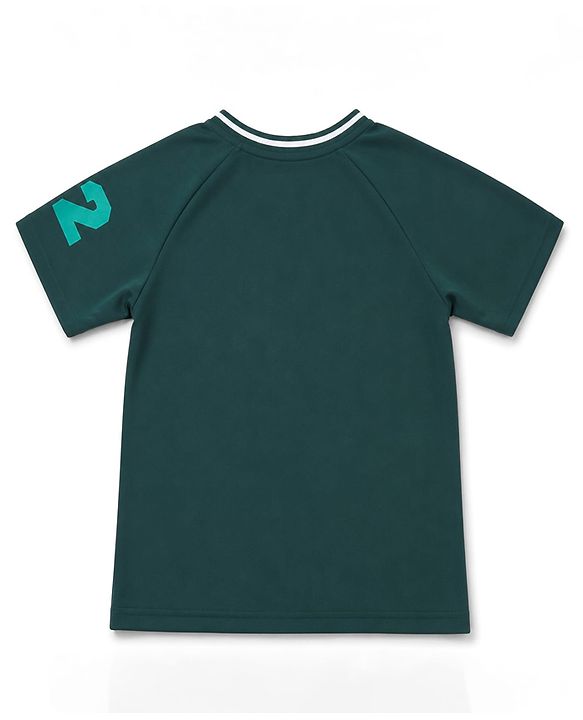 Pine Active Knit Half Raglan Sleeves Football Tee & Shorts Set - Green
