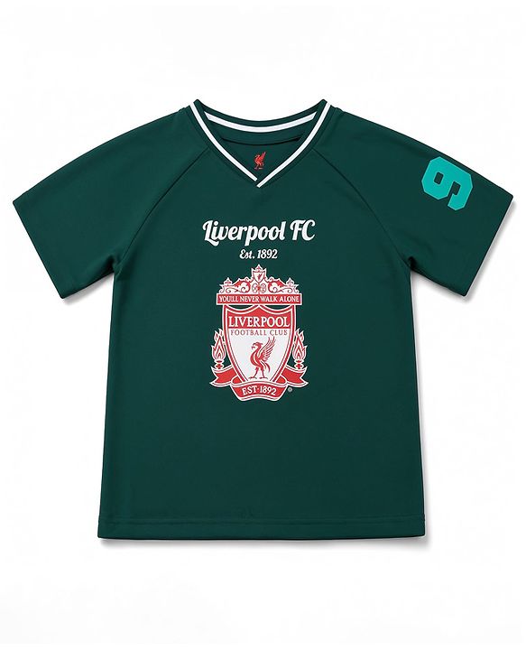 Pine Active Knit Half Raglan Sleeves Football Tee & Shorts Set - Green