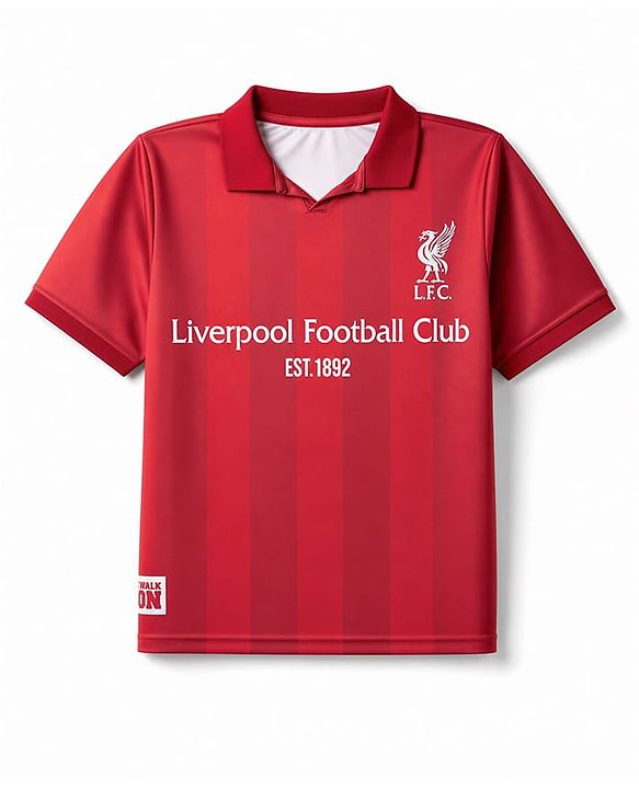 Pine Active Knit Half Sleeves Liverpool Fan Club Printed T-Shirt & Shorts Football Jersey Set - Maroon