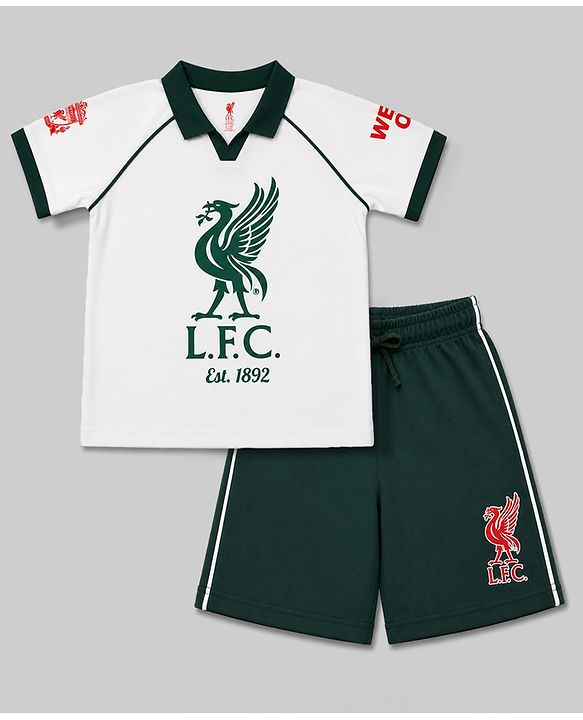 Pine Active Knit Half Raglan Sleeves Football Tee & Shorts Set - White