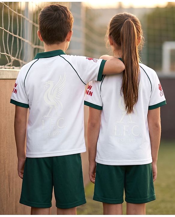 Pine Active Knit Half Raglan Sleeves Football Tee & Shorts Set - White