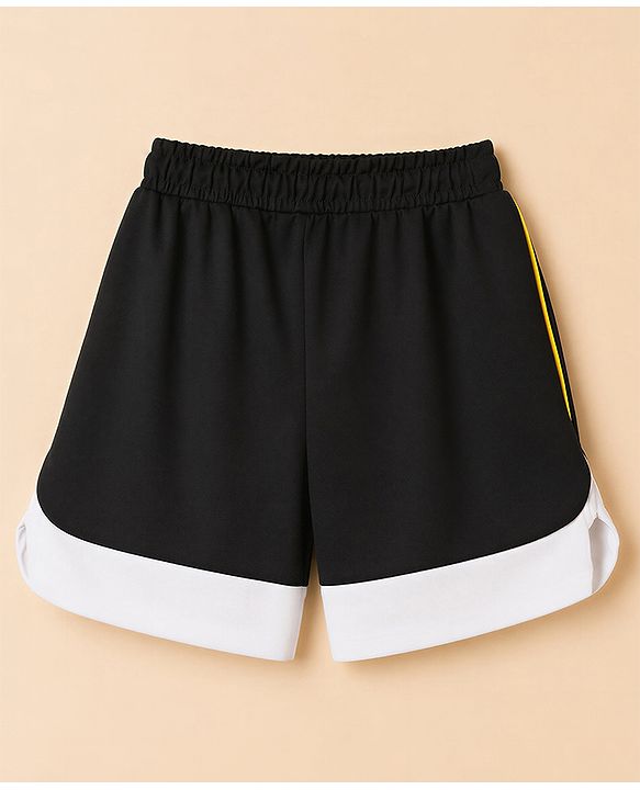 Pine Active Knit Half Sleeves Text T-Shirt & Shorts Football Set - White & Black