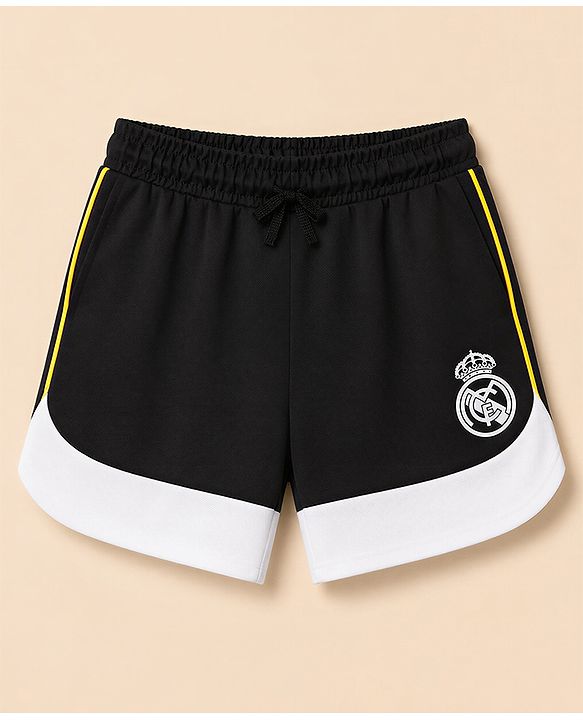 Pine Active Knit Half Sleeves Text T-Shirt & Shorts Football Set - White & Black