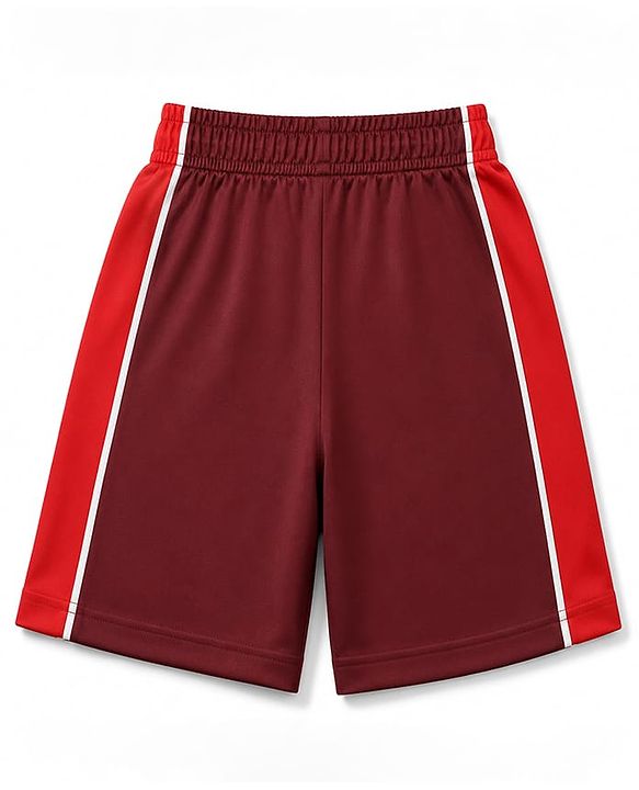 Pine Active Knit Half Raglan Sleeves Real Madrid Printed T-Shirt with Shorts Football Set - Red
