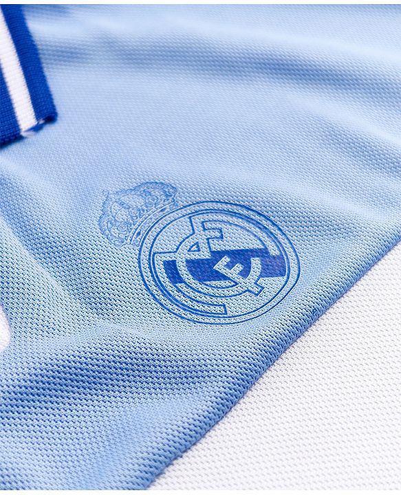 Pine Active Knit Half Sleeves Realmadrid Polo Tee with Shorts Football Set  -Light Blue