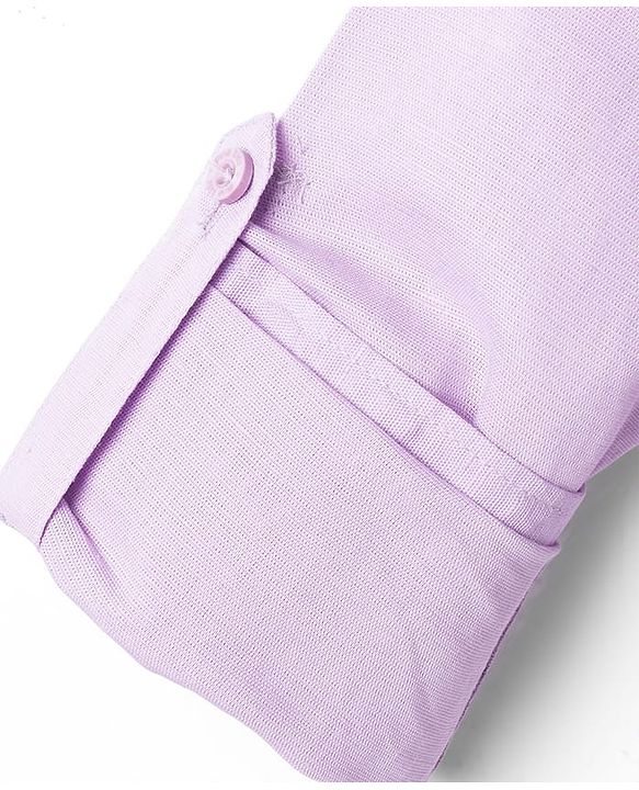 Pine Kids Cotton Woven Full Sleeves Solid Shirt with Mandarin Collar - Purple