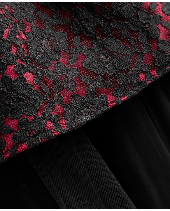 Pine Kids Mesh Woven Half Sleeves Peter Pan Collared Party Dress With Floral Lace Detailing - Dark Pink