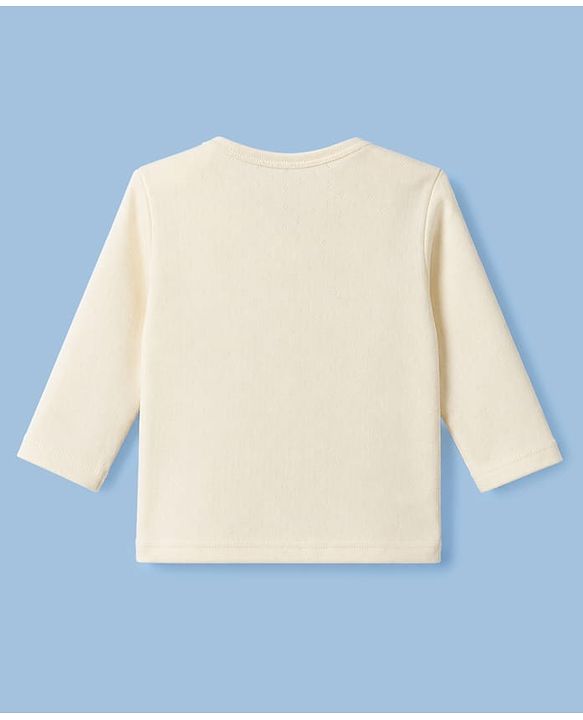 Babyhug 100% Cotton Rib Knit Full Sleeves Solid Colour Jhablas Pack of 3 - Cream