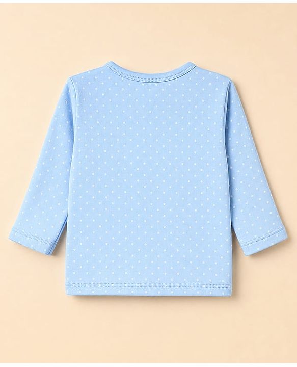 Babyhug 100% Cotton Interlock Knit Front Open Striped Jhablas With Floral & Polka Dot Print Pack of 3 - Light Blue, White & Pink