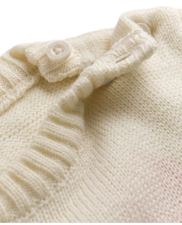 Babyhug Sweater Knit Full Sleeves Striped Sweater Set -White