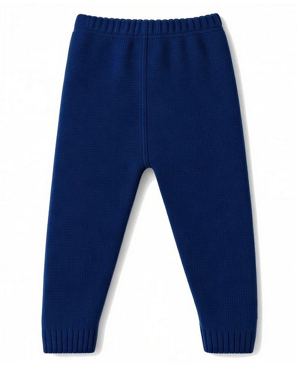 Babyhug Knit Full Sleeves Sweater Set With Cable Knit - Navy Blue