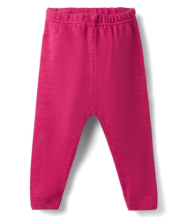 Babyhug Knit Full Sleeves Floral & Deer Designed Sweater Set -Pink