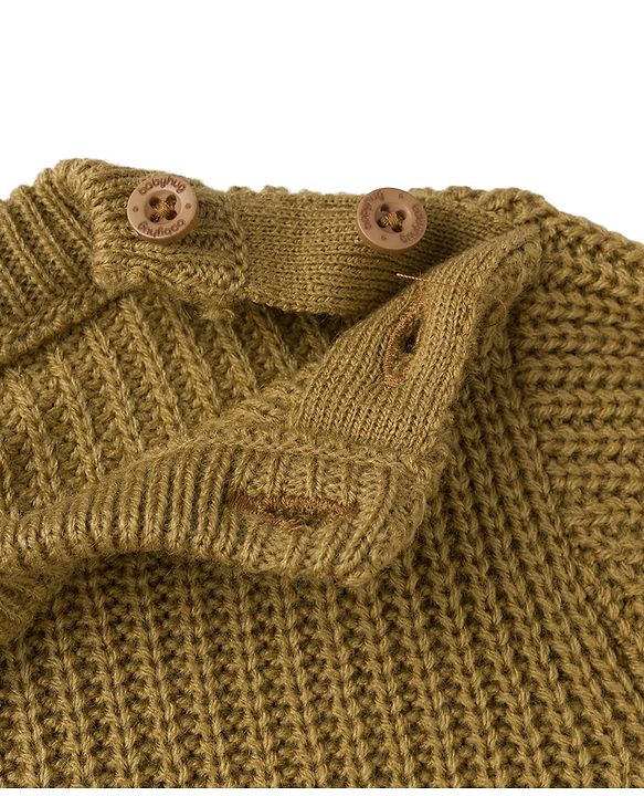 Babyhug  Female Knit Full Sleeves Sweater Set with Striped Design - White