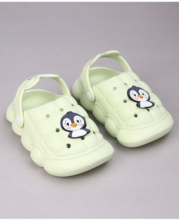 Cute Walk by Babyhug Clogs with Backstrap & Penguin Applique - Green