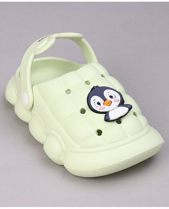 Cute Walk by Babyhug Clogs with Backstrap & Penguin Applique - Green